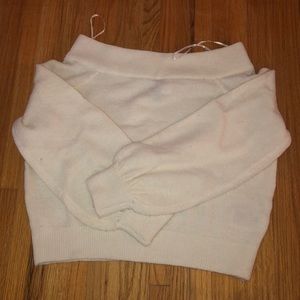 White off the shoulder sweater
